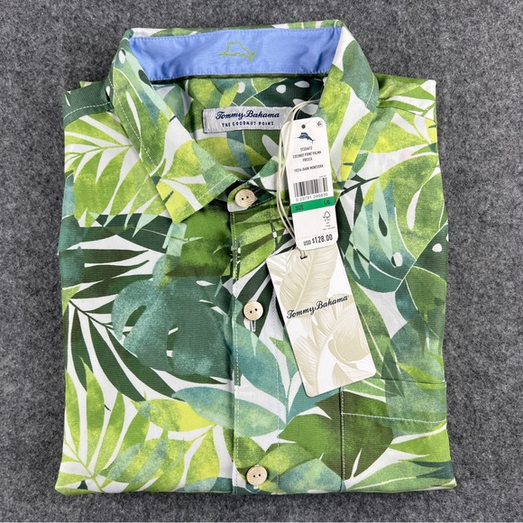 Tommy Bahama NWT $128 Coconut Point Palma Fresca Large Dark Monstera - Picture 14 of 16
